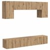 vidaXL TV Cabinet Set Wall-mounted 4 pcs Black Engineered Wood