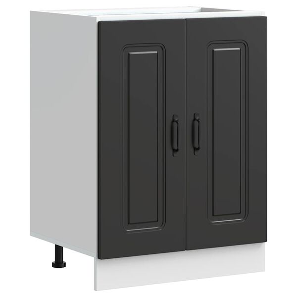 vidaXL Sink Base Cabinet Kalmar Black 60x46x81.5 cm Engineered Wood