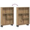 vidaXL Narrow Storage Trolley Artisian Oak 48x13x68 cm Engineered Wood