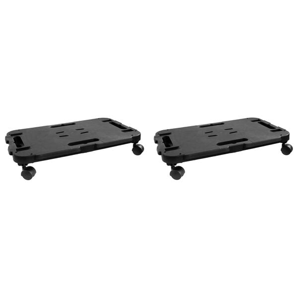 vidaXL Transport Trolleys 2 pcs Black Polypropylene 200 kg