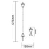 Luxform Solar LED Garden Post Light Casablanca Black 31159