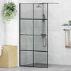 vidaXL Walk-in Shower Wall Black 100 x 195 cm Tempered Glass
