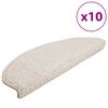 vidaXL Stair Mats 10 pcs 65x21x4 cm White Half Round Large
