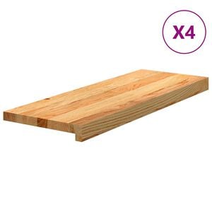 vidaXL Stair Treads 4 pcs Light Brown 70x25x2 cm Solid Wood Oak