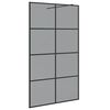 vidaXL Walk-in Shower Wall Black 115 x 195 cm Tempered Glass