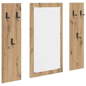 vidaXL Wall-Mounted Coat Rack with Mirror Artisan Oak 96 x 1.5 x 90 cm