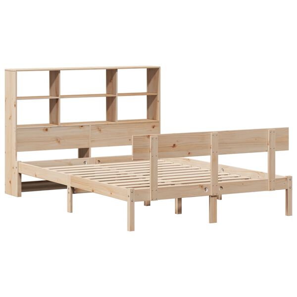 vidaXL Bookcase Bed without Mattress 140x190 cm Solid Wood Pine