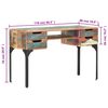 vidaXL Desk 118x48x75 cm Solid Reclaimed Wood