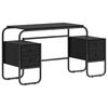 vidaXL Desk with Storage Black Oak 145 x 50 x 75 cm