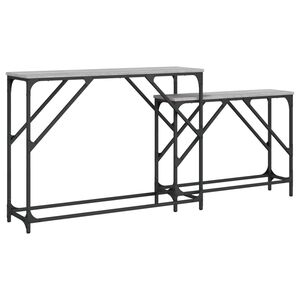 vidaXL Nesting Console Tables 2 pcs Grey Sonoma Engineered Wood