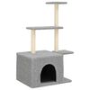 vidaXL Cat Tree with Sisal Scratching Posts Light Grey 110 cm