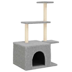 vidaXL Cat Tree with Sisal Scratching Posts Light Grey 110 cm