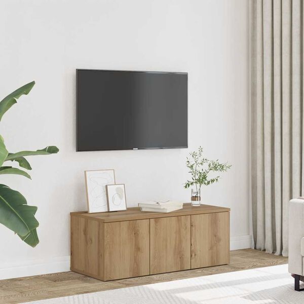 vidaXL TV Cabinet Artisan Oak 80x34x30 cm Engineered Wood