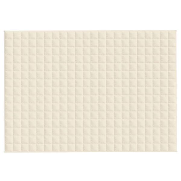 vidaXL Weighted Blanket Light Cream 155x220 cm 7 kg Fabric