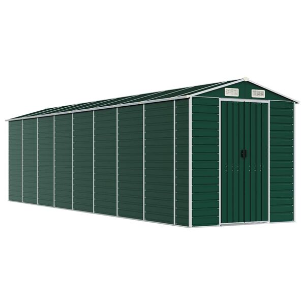 vidaXL Garden Shed Green 191x725x198 cm Galvanised Steel