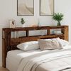 vidaXL LED Headboard Old Wood 220x18.5x103.5 cm Engineered Wood