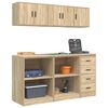 vidaXL Garage Cabinets 6 pcs Sonoma Oak Engineered Wood
