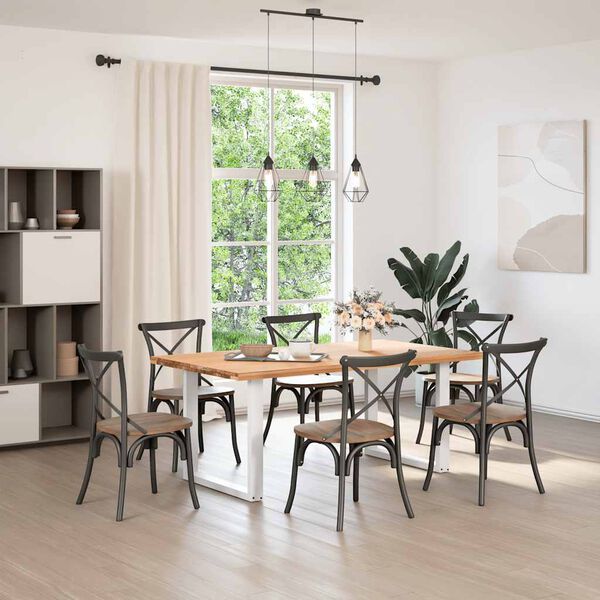 vidaXL Dining Table Legs U-Shaped 2 pcs White 90x(72-73) cm Steel