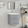 vidaXL Bathroom Cabinet with Mirror Grey Sonoma 41x38.5x48 cm Engineered Wood