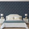 DUTCH WALLCOVERINGS Wallpaper Geometric Blue and Gold