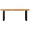 vidaXL Bench 110 cm Solid Rough Mango Wood and Steel