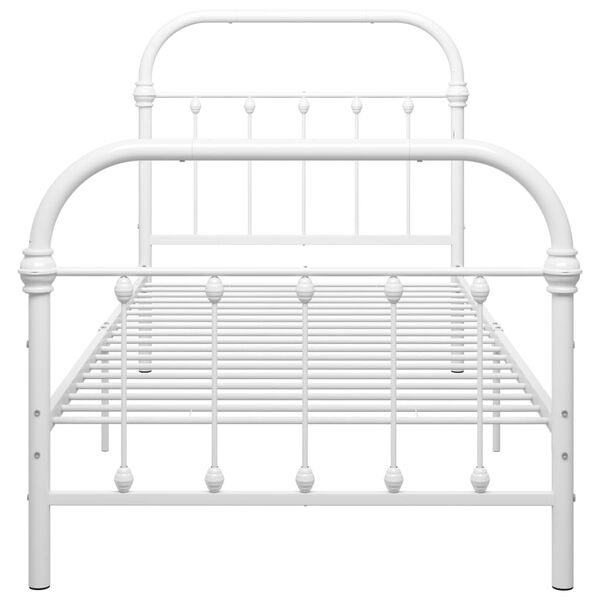 vidaXL Bed Frame without Mattress White Metal 100x200 cm