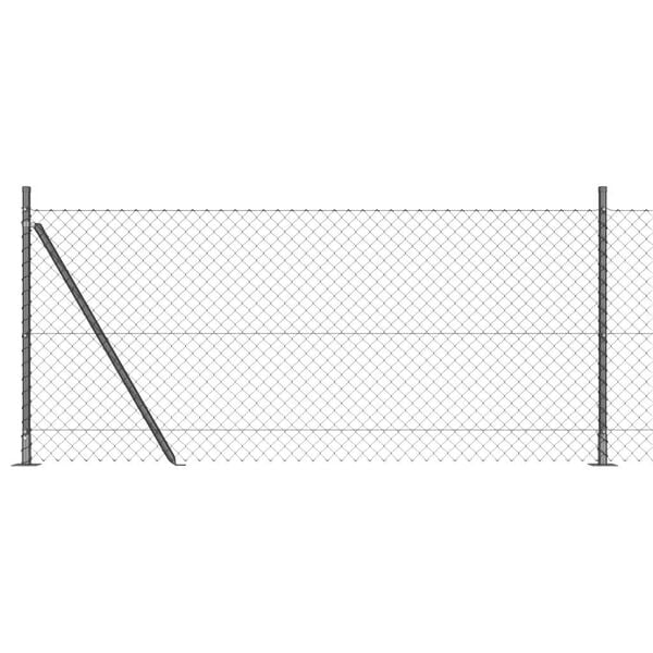 vidaXL Fence Post Grey 10 x 1 m (40 x 40 mm mesh) Steel and PVC