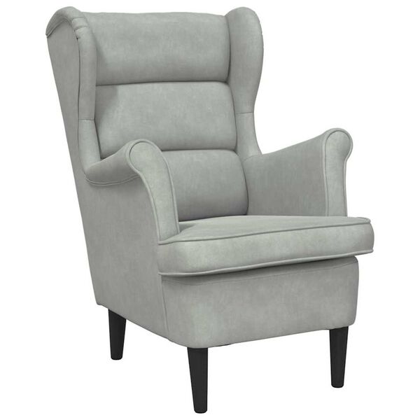 vidaXL Armchair Light Grey 92 x 71 x 91 cm Velvet