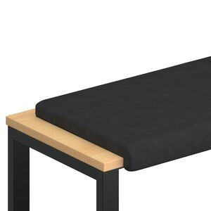 vidaXL Bench Cushion Microfiber Black Depth 35 cm