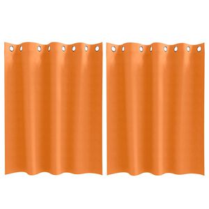 vidaXL Blackout Curtains with Rings 2 pcs Bright Orange 140 x 140 cm