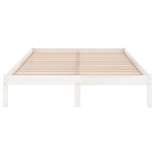 vidaXL Bed Frame without Mattress White Solid Wood King Size