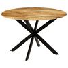 vidaXL Dining Table Solid Rough Mango Wood and Steel 120x77 cm