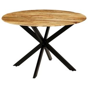 vidaXL Dining Table Solid Rough Mango Wood and Steel 120x77 cm