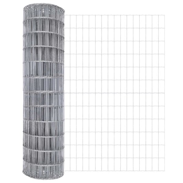 vidaXL Euro Fence Silver 1.4 x 10 m Hot dip galvanized iron