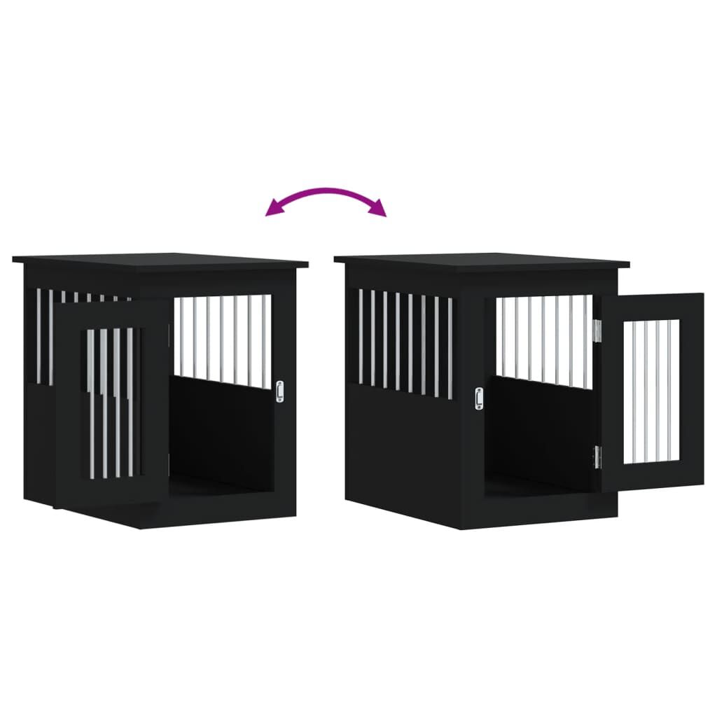 vidaXL Dog Crate Furniture Black 45x62x59 cm Engineered Wood vidaXL