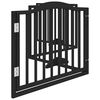 vidaXL Dog Gate with Door Foldable 4 Panels Black 320 cm Poplar Wood