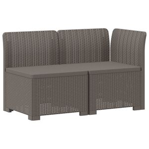 vidaXL 2-Seater Garden Sofa Rattan Look 2-Seater PP Light Grey