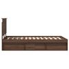 vidaXL Bed Frame with Headboard Brown Oak 120 x 190 cm Solid Pine Wood