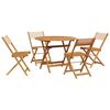 vidaXL 5 Piece Garden Dining Set Beige Fabric and Solid Wood