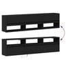 vidaXL TV Wall Cabinet with LED Black 180x31x45 cm