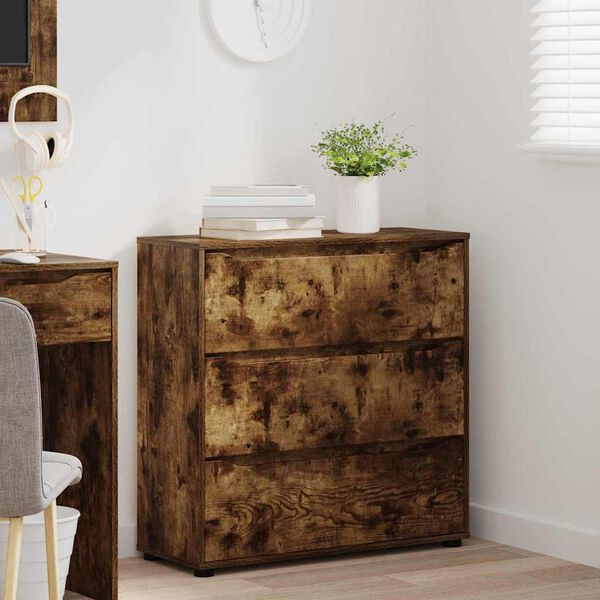 vidaXL Storage Cabinet Smoked Oak 80 x 31 x 81 cm Engineered Wood