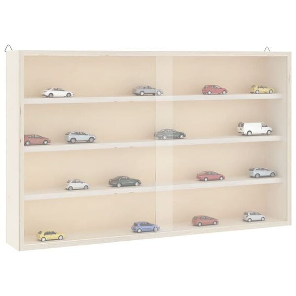 vidaXL Wooden Collector's Display Case with Doors 60x8.5x37cm