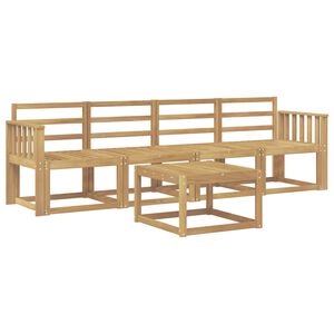 vidaXL Outdoor Sofa Set 5 pcs 4-Seaters White Solid Acacia Wood