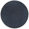vidaXL Braided Rug Reversible Navy Blue and Natural 180 cm Jute Round