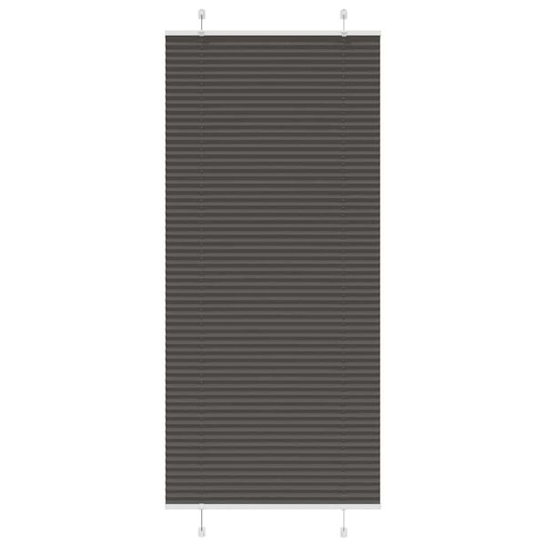 vidaXL Pleated Blind Black 90x200 cm Fabric Width 89.4 cm Polyester