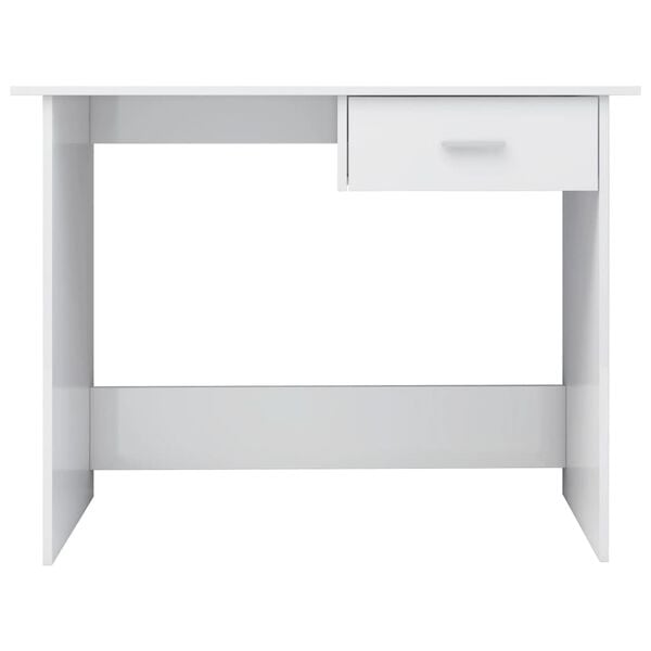 vidaXL Desk High Gloss White 100x50x76 cm Engineered Wood