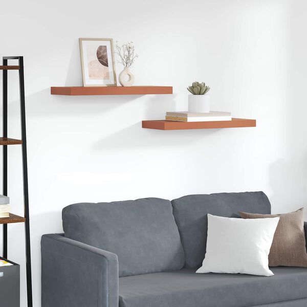 vidaXL Wall Shelf 2 pcs Red 60 x 23 x 4 cm Engineered Wood