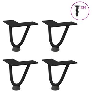 vidaXL Hairpin Legs for Coffee Table 4 pcs Black 10 cm Solid Steel