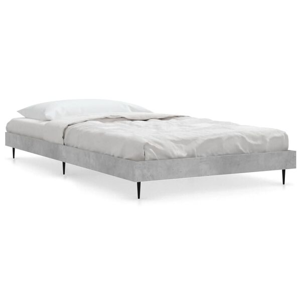 vidaXL Bed Frame without Mattress Concrete Grey 100x200 cm