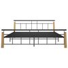 vidaXL Bed Frame without Mattress Metal and Solid Oak Wood 200x200 cm